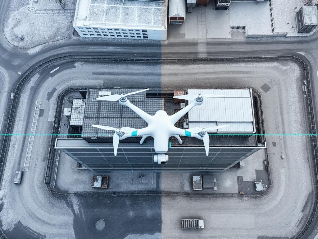 Dron AeroVision duke monitoruar një zonë infrastrukturore
